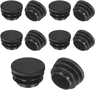 METERXITY Set van 10 ronde plastic gatpluggen, 25 mm kunststof buiseindkappen voor terras/stoelen/hekken, metalen buisvormige pootdoppen, glijders voor meubelbuizen