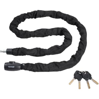 VEVOR 1,8 m lange combinatieketting met 4 sleutels, robuuste antidiefstalfietssloten met hoge beveiliging, perfect voor fietsen, motorfietsen, scooters, fietsen, hekken en poorten.
