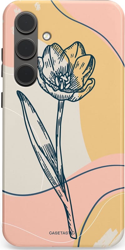 Casetastic Hoesje Geschikt voor Samsung S24 Plus - Stijlvolle Beschermende Duo-layer Case - Lente tulp