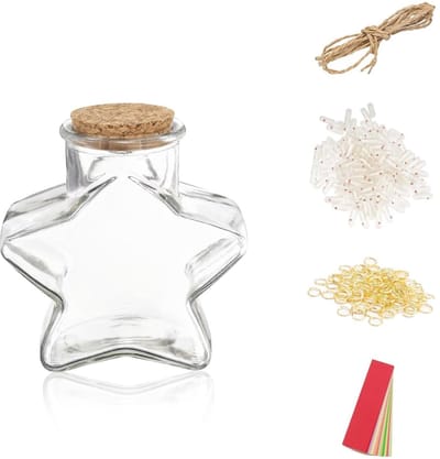 NTH products- Berichtcapsule 101 stuks - Creatieve Flespost - Glazen Stervormige Fles - Papieren Stroken - Antislip Onderkant - Uniek Cadeau - Wensfles