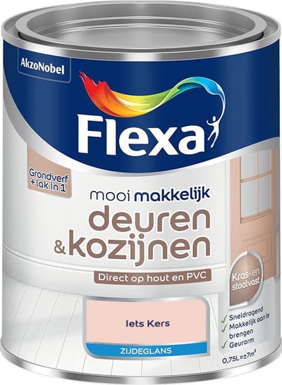 Flexa - Mooi Makkelijk Deuren & Kozijnen Zijdeglans - Iets Kers - Mengverf - 750 Ml