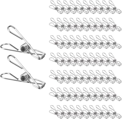 70 Stuks RVS Kledingknijpers - Duurzame Mini Kledingclips voor Handdoeken en Kamperen - Ideaal voor Binnen en Buiten Gebruik