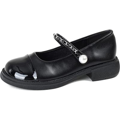 Zacht Woord met Retro Kleurafstemming Parel Mary Jane Schoenen Dames Zomerstijl 43