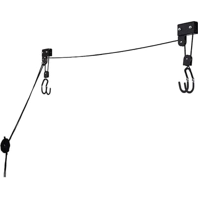 Ascenseur de Kayak avec système de poulie suspendue, support de plafond pour Kayak, support de plafond de Garage pour vélo noir
