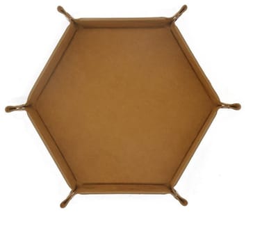 Dailygoods- Dobbelbord Dubbelzijdig Design - Opvouwbaar - Zeshoekig - PU-leer - Voor RPG - Afmetingen 16 cm - Dobbelstenenbord