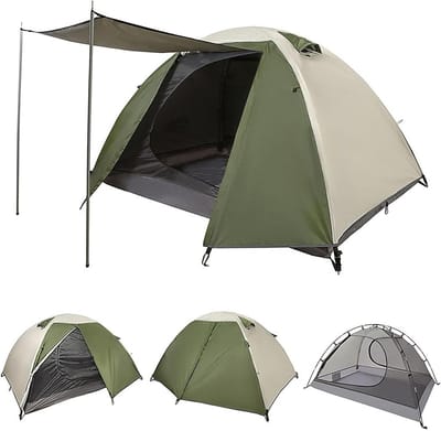 Kampeertent Tweepersoons - Waterdicht Winddicht - Outdoor Avontuur - Dubbellaags Ontwerp - 215 cm - Groen
