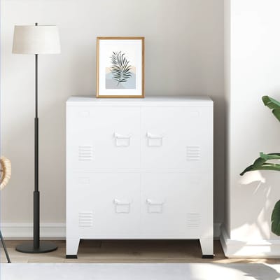vidaXL - Opbergkast - industrieel - 75x40x80 - cm - staal - wit