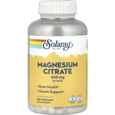 Citrate de Magnésium, 400mg, 180 Gélules Végétales (133mg par capsule)