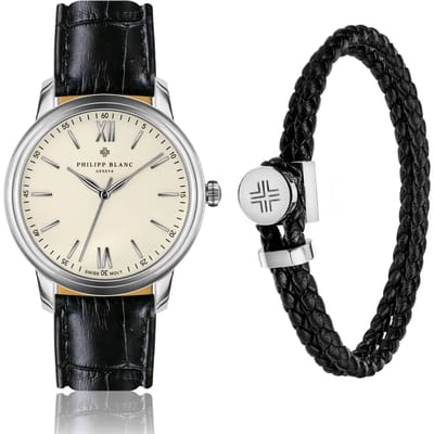 Krokodillenleren horloge en band Philipp Blanc Geneva