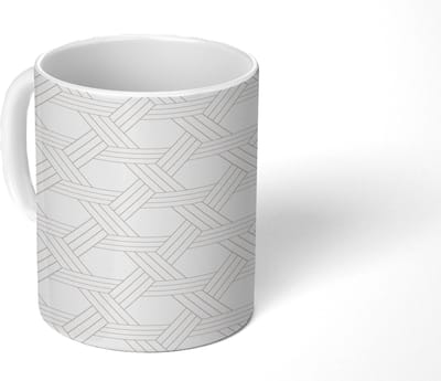 Mok - Koffiemok - Grafisch - Patroon - Modern - Driedubbel - Mokken - 350 ML - Beker - Koffiemokken - Theemok