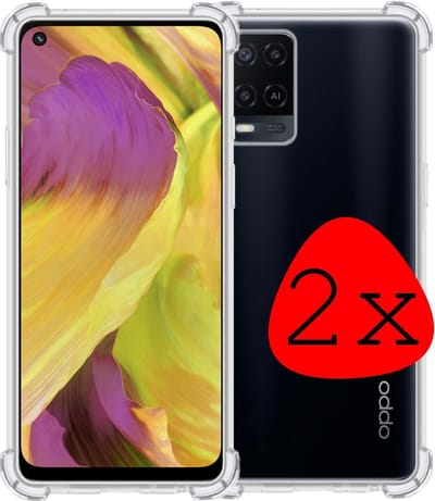 Hoesje 2 Stuks - Geschikt voor OPPO A54 - Sterk & Shockproof - Siliconen Case - Back Cover - Telefoon Hoes Shock Proof - Transparant