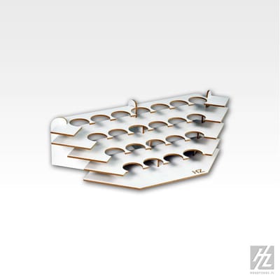 HobbyZone S1NB Corner Paint Stand – Hoek-verfrek voor modelbouw – 22 vakjes Ø 36 mm – hout