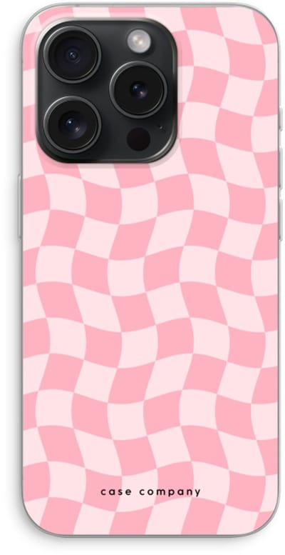 Case Company® - Hoesje geschikt voor iPhone 15 Pro hoesje - Grid Roos - Soft Cover Telefoonhoesje - Bescherming aan alle Kanten en Schermrand
