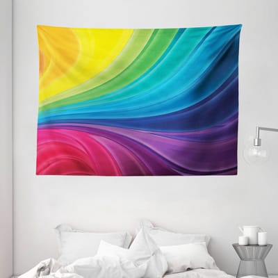 ABAKUHAUS Abstract Wandtapijt en Sprei, Abstracte Gladde Lijnen, 150 x 110 cm, Multicolor