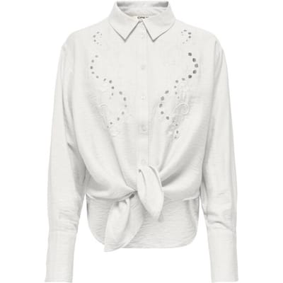 Only Onlbirona lino ls tie shirt wvn sud off-white