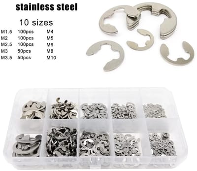 Actie4you® - Luxe E Borgringen Set - Tools Klussen - Reparatie Tool - Gereedschap Sluitingen - RVS Ringen - Ring M1.5 tot M10 - 580st - Zilver