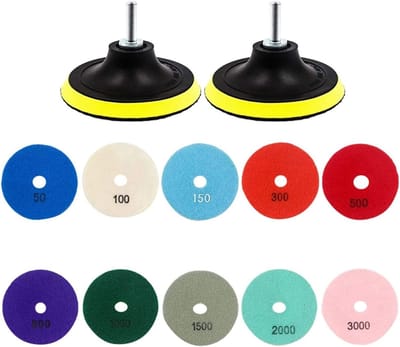 Polijstkussens Set - Diamant Pads - Natte Oppervlakken - Hoge Efficiëntie - 3 inch - Gekleurd