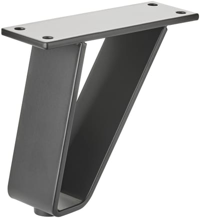 SOTECH TANGO meubelpoot, 108,5 mm, mat zwart, draagvermogen tot 150 kg per poot, vitrinepoot, onderpoot, kastpoot