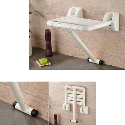 Opvouwbare Douchestoel - Wandmontage Kruk - Veilig Douchen - Antislip & Roestvrij - Max 200KG - Wit