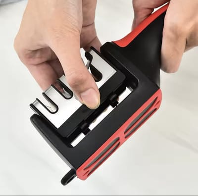 Keukenmessenslijper – 4 Segmenten – Multifunctionele Slijpset – Rood - E2.3