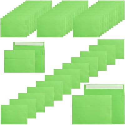 50 Stuks Zelfklevende Enveloppen Zonder Venster - Groene Papieren Enveloppen voor Trouwaankondigingen en Bedankkaarten - 183 x 133 mm