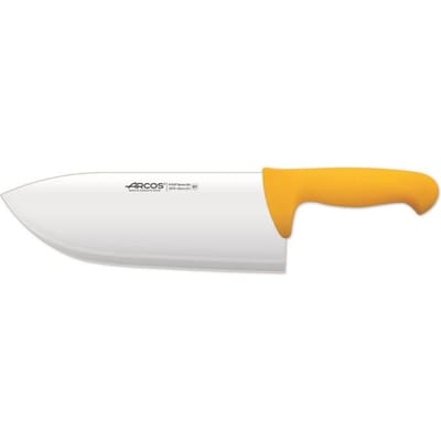 Mes Knocker Arcos Kleur - Prof 297900 roestvrij staal Nitrum en handvat ergonomisch geel Polypropyleen en lemmet 25,5 cm,