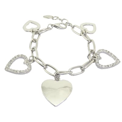 Behave – Armband – Zilver – Zilverkleurig – Hartjes – Glanzend – Liefdescadeau