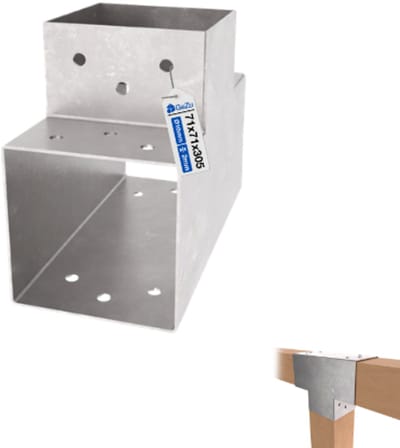 GeZu Impex T Paalverbinder voor pergola 70 × 70 mm – Thermisch Verzinkt