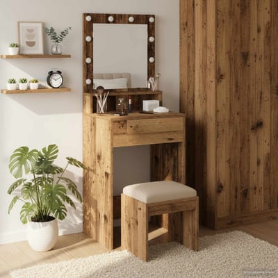 vidaXL - Kaptafel - Oudhout - 50 - x - 41 - x - 135 - cm - Bewerkt - hout