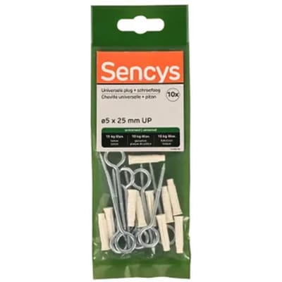 Sencys Plug Met Ooghaak Nylon - Diam. 5x25mm - 10 Stuks