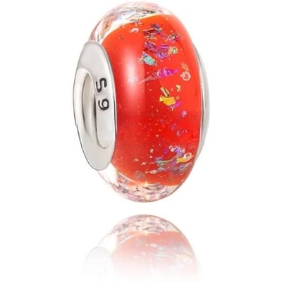 Nieuwe Echte Koperen Murano Glazen Bedels Kleurrijke Regenboog Sneeuwvlokken Sterren Bedels Voor Armbanden DoeHetZelf Dames Sieraden red
