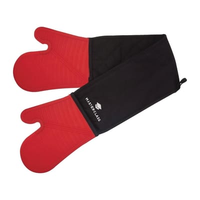 MasterClass Naadloze Siliconen Ovenhandschoen Rood - Chefstore.nl FW884