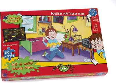 Horrid Henry Air Guitar Puzzel - Kinderspel Jigsaw - Samen Spelen - Glow in the Dark - 100 Stukjes - Multicolour
