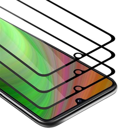 Cadorabo 3x Screenprotector geschikt voor Samsung Galaxy A31 Volledig scherm pantserfolie Beschermfolie in TRANSPARANT met ZWART - Getemperd (Tempered) Display beschermend glas in 9H hardheid met 3D Touch