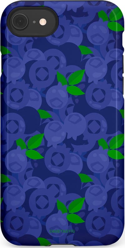 Casetastic hoesje geschikt voor Apple iPhone SE / Apple iPhone 7 / Apple iPhone 8 - Dubbellaagse bescherming - Berrytastic Blauwe Blueberry Bessen - Fashion Case - Donkerblauw Groen