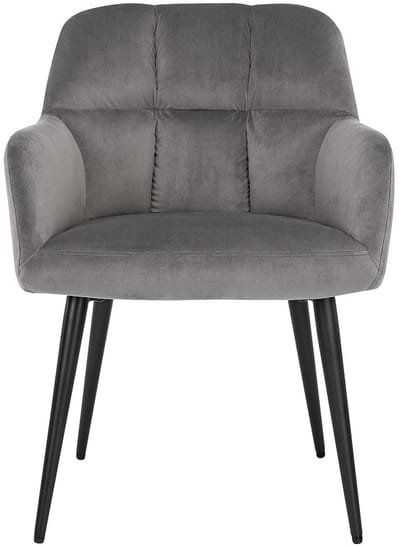 Vente-unique Set van 2 stoelen PEGA - Met armleuningen - Velours en metaal - Grijs - Van Pascal Morabito
