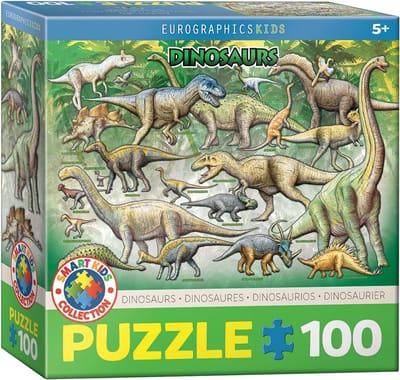 Dinosaurus Puzzel - Educatieve Puzzel - Kind Ontwikkeling - Gerecycled Karton - 100 Stukjes - Diverse