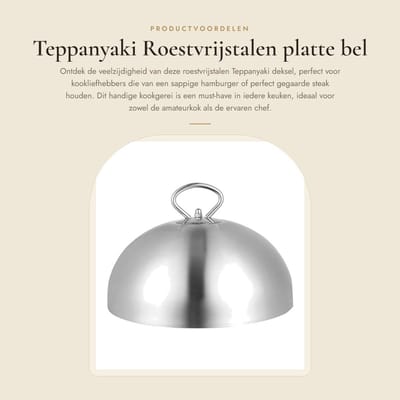 Dailygoods- Hamburgerdeksel Roestvrij Staal - Vliegenkap - Kaasdeksel - Steakdeksel - Kookgerei - Hittebestendig - Voedseldeksel