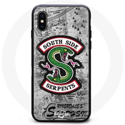 Coque - MANIACASE - Iphone XS max - Souple - Noir - Motif Serpents