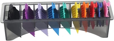 Gidskamset Tondeuse - Trimmerkammen Set - Haarknippen Thuis - Veilige Gespbevestiging - 10 Maten - Veelkleurig