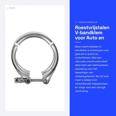 Dailygoods- V-bandklem 2,5 inch - Turbo-uitlaatklem - Roestvrij staal - Auto/motorfiets - Hoogwaardige constructie - Veelzijdig gebruik