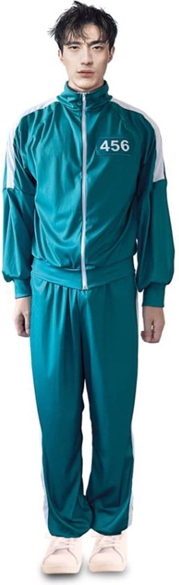 Gamer kostuum - Groen trainingspak - Halloween kostuum - Carnaval kostuum - Heren - Dames - Trainingsjack - Traningsbroek - Polyester - Maat S