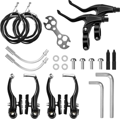 Complete V-Brake Set voor Fietsen met Remkabels en Remhendels - Universele Aluminium Remmen voor Optimale Remprestaties