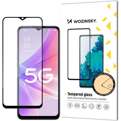 Wozinsky - Serie Realme Narzo 50 - Volledige Lijm Glazen Beschermer - 9H Hardheid - Zwart