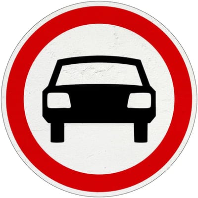 Gesloten voor auto's bord - C6 | Sign Again materiaal | 40 cm