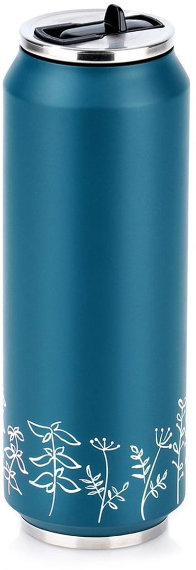 Tasse Thermique Orion Louka en Acier Inoxydable à Isolation sous Vide Forme de Canette avec Motif Végétal 700 ml