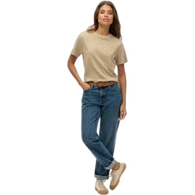 Superdry - Core Boxy T-shirt met losse pasvorm en borduursel - Dames - T-shirts