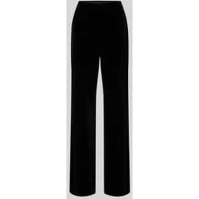 Flared fit stoffen broek van fluweel met siernaden