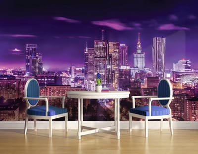 City Warsaw Night Travel  Photo Wallcovering