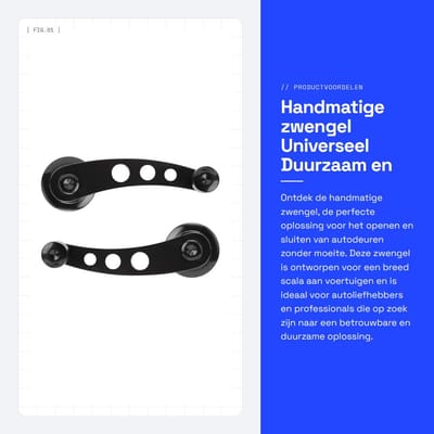 Dailygoods - Handmatige zwengel - Universeel - Duurzaam en robuust - Auto accessoires - Eenvoudige installatie - Geschikt voor de meeste voertuigen
